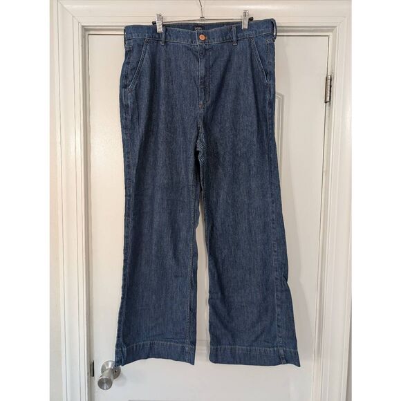 J. Crew denim trouser Pant women's 32 career minimalist‎ preppy coastal - Picture 3 of 8